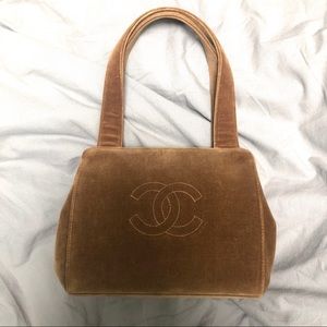 **SOLD**Authentic Chanel velvet top handle bag